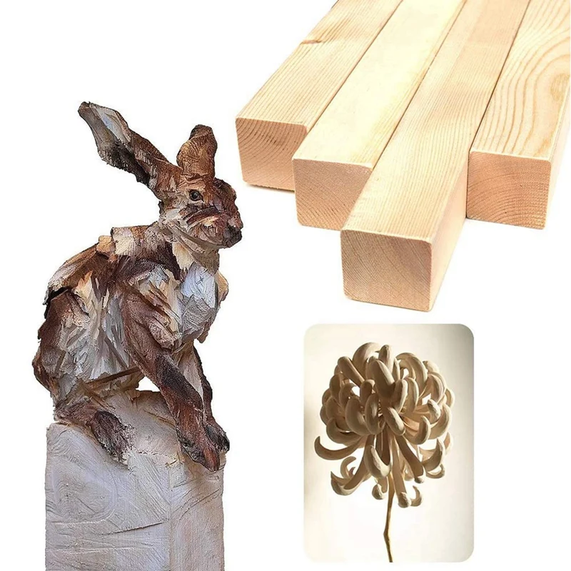 6Pcs Basswood Carving Blocks Wood Beginners Carving Hobby Kit DIY