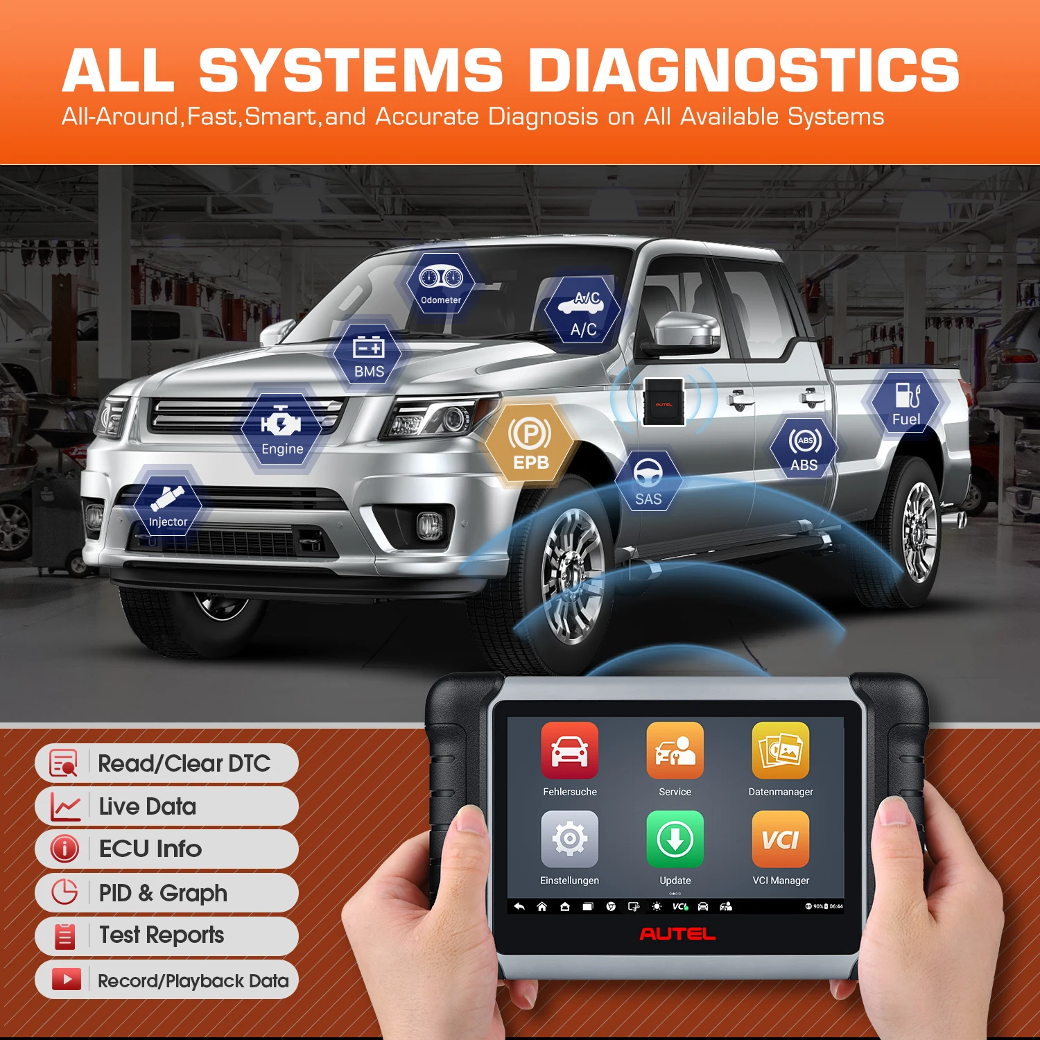 2025 Autel MK808BT PRO Scanner OBD2 Code Readers & Scan Tools Bi-Directional Control, 38+ Services Automotive Diagnostic Scanner 4