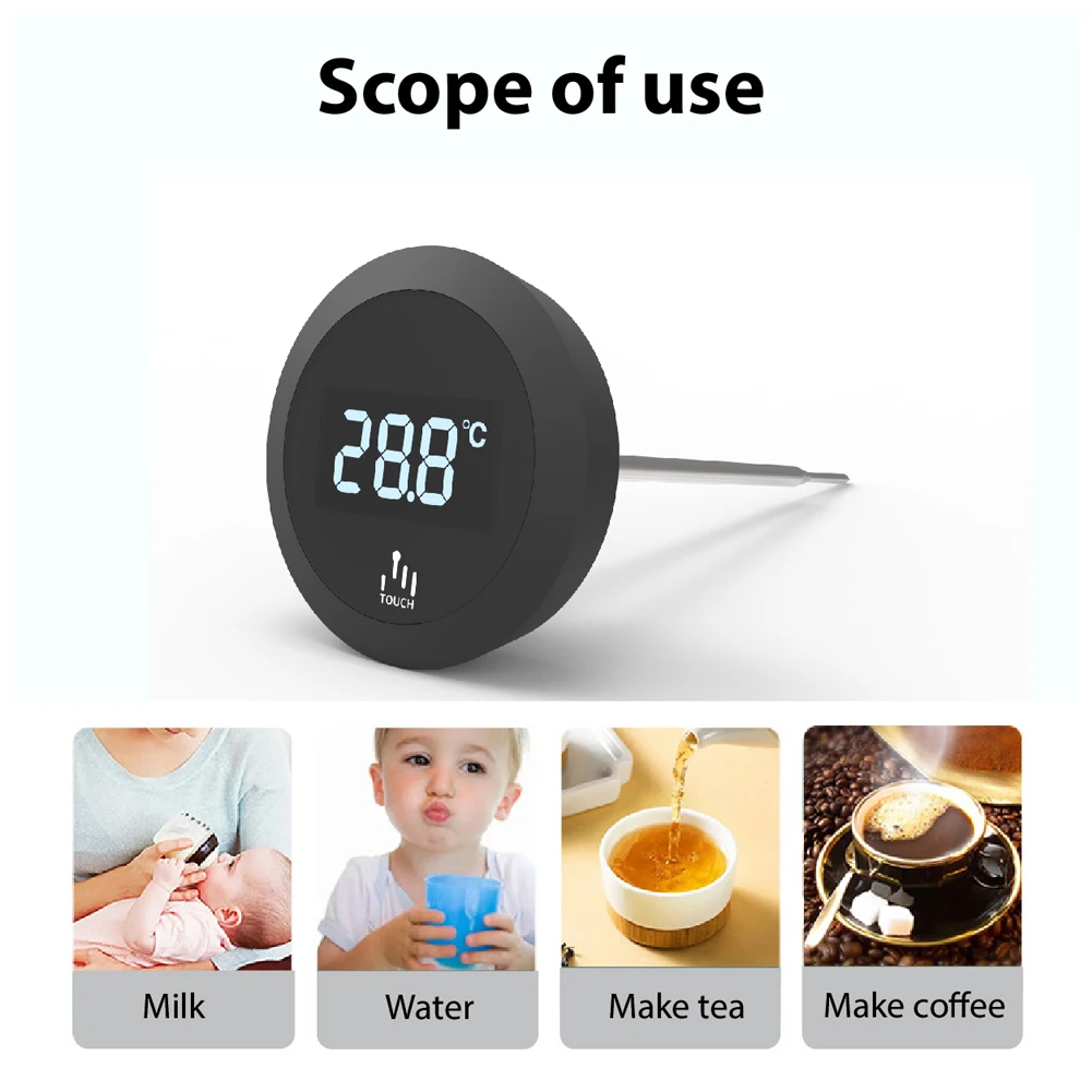 Water Resistant Instant Read Digital Tea Coffee Milk Thermometer Alarm with  Logo Print Available - China Digital Coffee Thermometer, Tea Thermometer