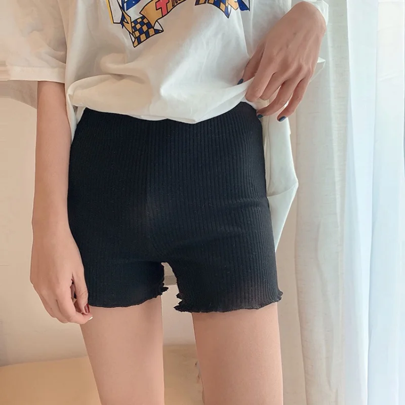 

Western style small roll border guard light off safety pants elastic high waist leggings shorts children