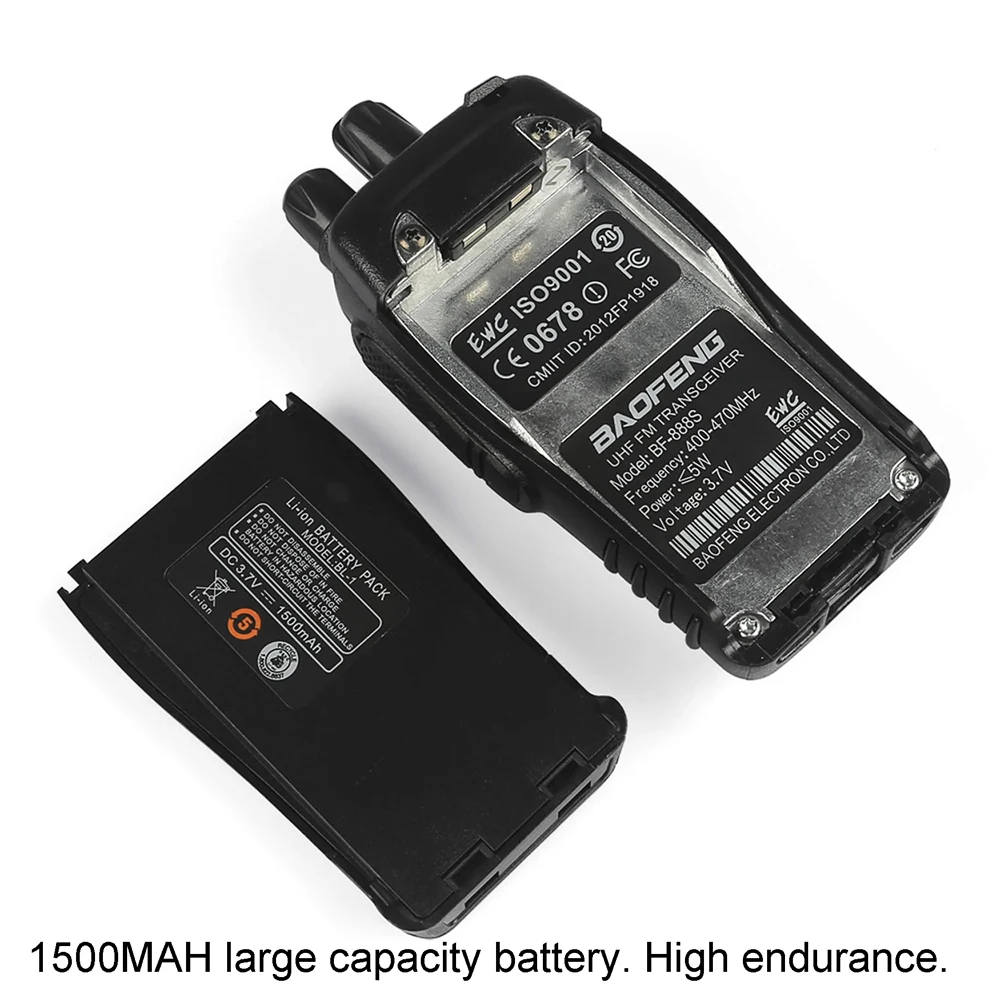 2pack Wholesale Walkie-Talkie Baofeng BF-888S  Two Way Radio 888s UHF 400-470MHz 16 Channel 10km Communication Distance 4