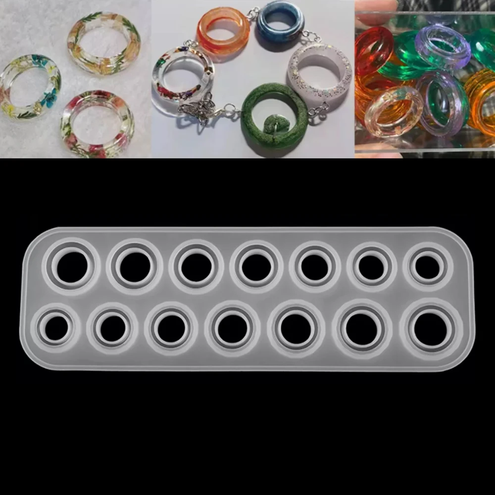 1pc Rings Resin Epoxy Molds Jewelry Silicone Mold Collection Handmade For DIY Crystal Silicone Jewelry Ring Mold Accessories