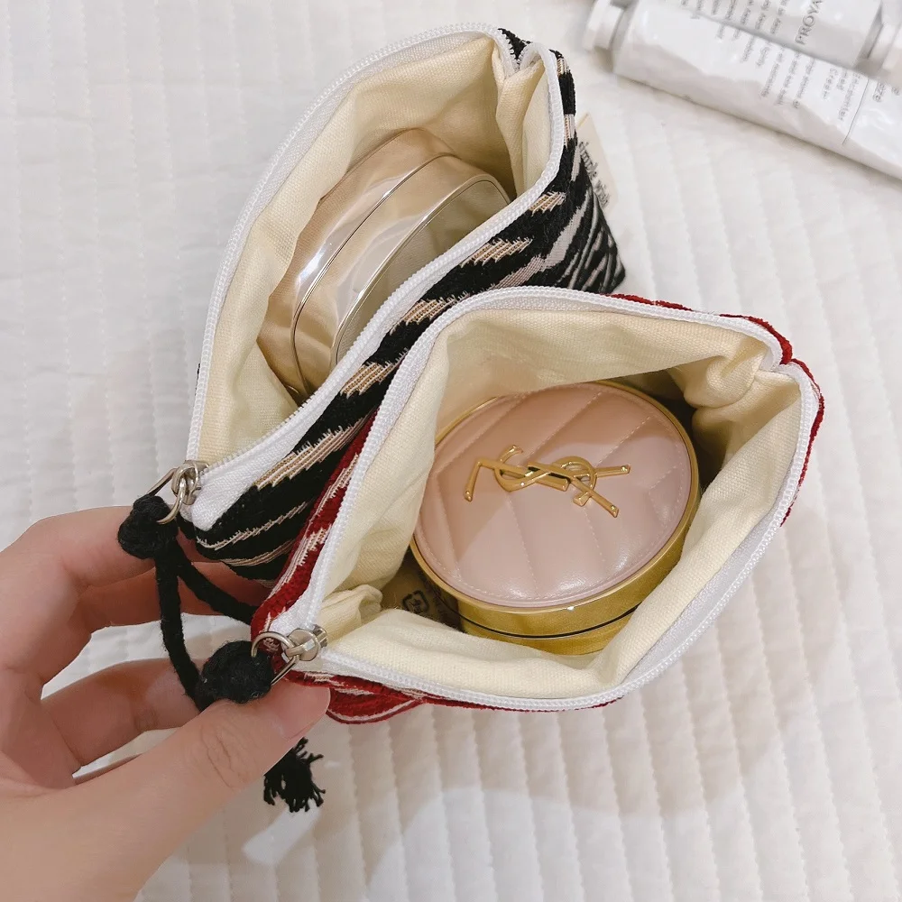 Mini Mesh Cosmetic Bag Women Portable Lipstick Bag Makeup Bag One Set Makeup  Pouch Toiletry Bag Necessarie Feminina Kosmetyczka - Cosmetic Bags & Cases  - AliExpress
