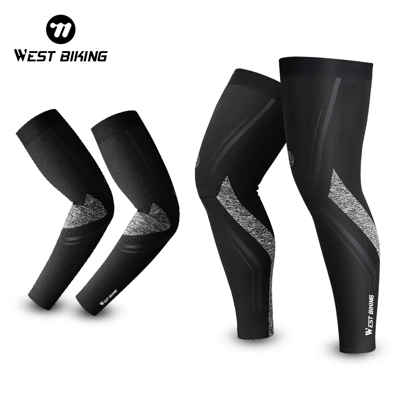 WEST BIKING Sports Compression Leg Sleeves Men Women MTB Bike Bicycle Leg Warmers Men Women Cycling Running Basketball Leggings leg compression sleeves cycling leg warmers