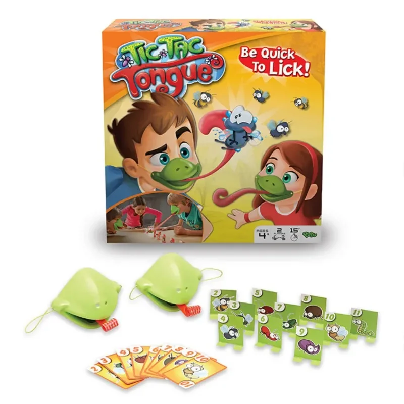 Tic Tac Tongue Competitive party board game Frog Tongue Mask desktop Game Set for parent-child interaction birthday gift for kid 2