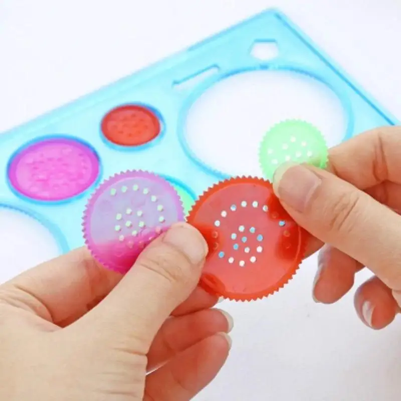 Random Color Painting Multi-function Puzzle Spirograph Geometric Ruler Drafting Tool For Students Drawing Toys Learning Art Tool