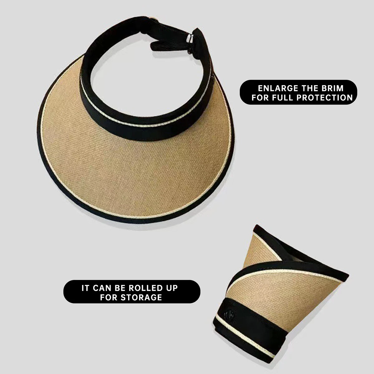 Empty Top Straw Sun Hat for Women in Summer to Cover Face and Sun Protection for Travel Vinyl Fashionable Casual Sun Hat with Uv Protection