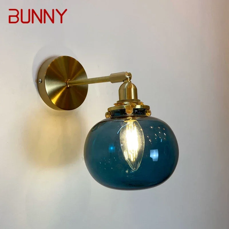 

BUNNY Nordic Brass Wall Lamp Indoor Living Room Bedroom Bedside Lamp Modern Hotel Corridor Hallway Wall Lamp