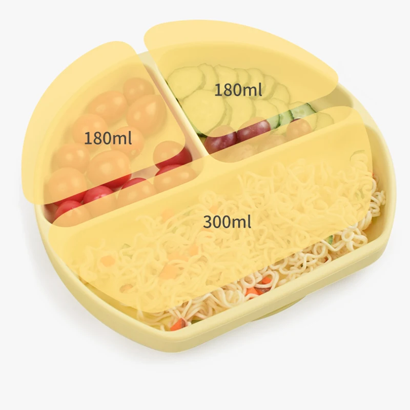 4/6/8PCS Baby Soft Silicone Bib Dinner Plate Suction Cup Bowl Plate Cup Spoon Fork Set Non-Slip Food Grade Silicone Kids Dishes silicone cutlery set baby feeding spoon silicone bowl silicone dinner plate