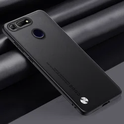 Premium PU Leather Matte Silicone Protective Phone Case - Luxury Back Cover for Honor View 20 (Black)