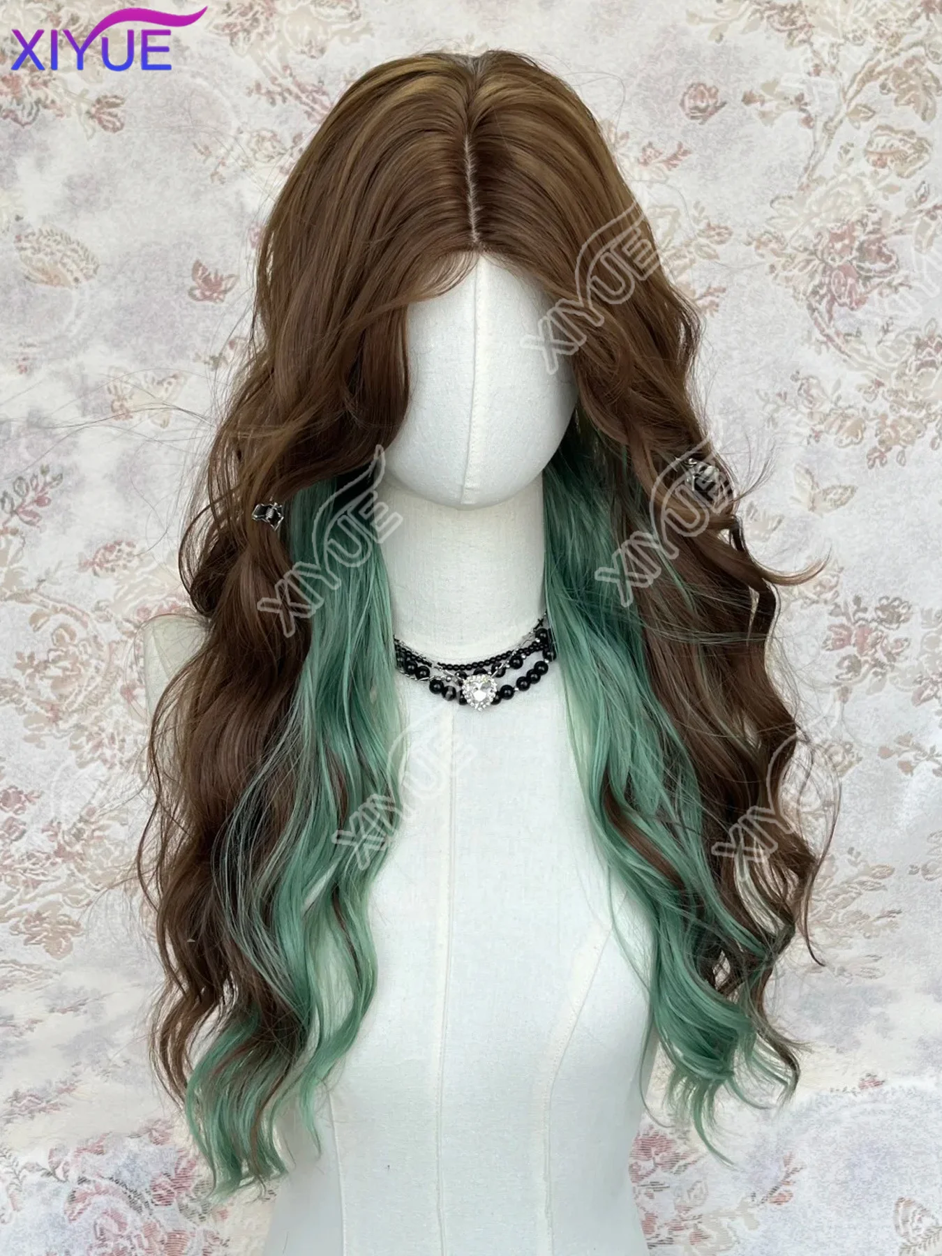 XIYUE Synthetic Wig for Women Long Curly Wavy Hair Lace Front Wig Cosplay Temperament for Daily Use Lolita Synthetic Wigs