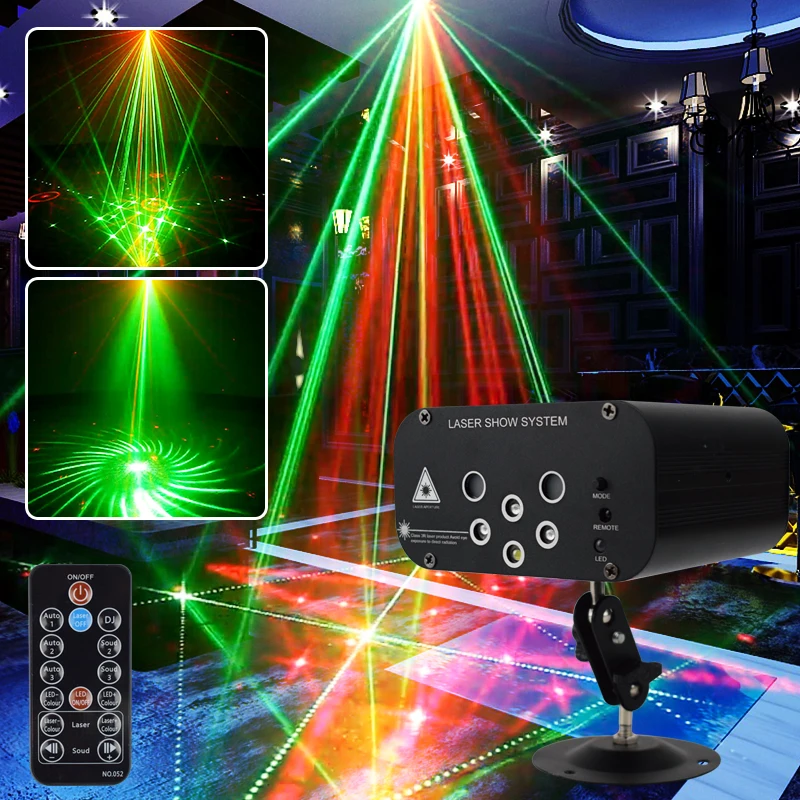 

WUZSTAR 128 Patterns Projector With Bracket Disco Light RGB Colorful Lighting Party Lights Decoration Wedding Karaoke Festival