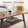 Tier Solid Oak - Coffee Table 2- Practical Center Table Double Storage Small Apartments (Walnut, 31.49" D x 19.68" W x 17.32" H) 5