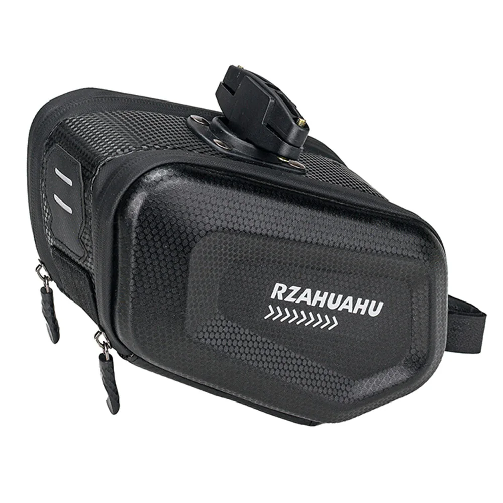 RZAHUAHU Bike Seat Tail Pouch Bag Night Reflection Hard Shell Cycling Accessories 2.5L Large Capacity Bike Seat Tail Rear Pouch
