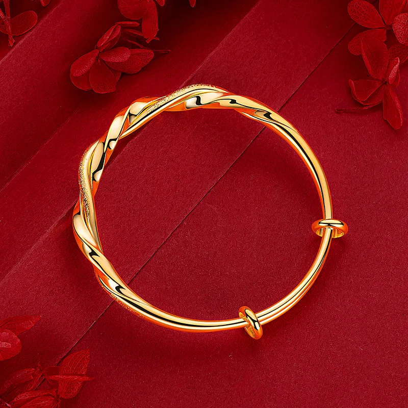 Women's Hand Bracelets Stainless Steel Twisted Cuff Bangles Adjustable Wristband Wedding Jewelry Accessories