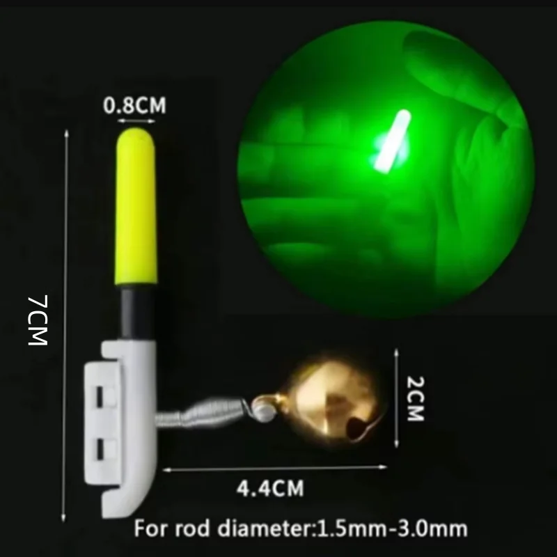 Fishing Tackle Fishing Light Stick Rod Bell LED CR425 3.6V Lithium Battery USB Charge Luminous Night Bright Lamp Tools Fish Bite Alarm