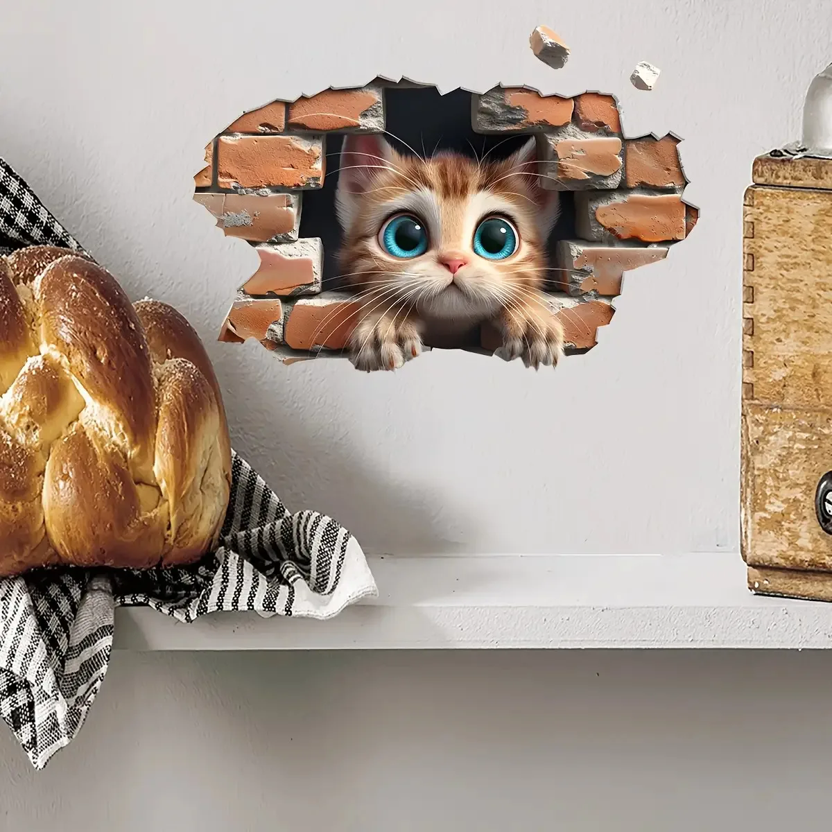 Charming Cat Wall Sticker - Lively Home Decor Accent, Self-Adhesive