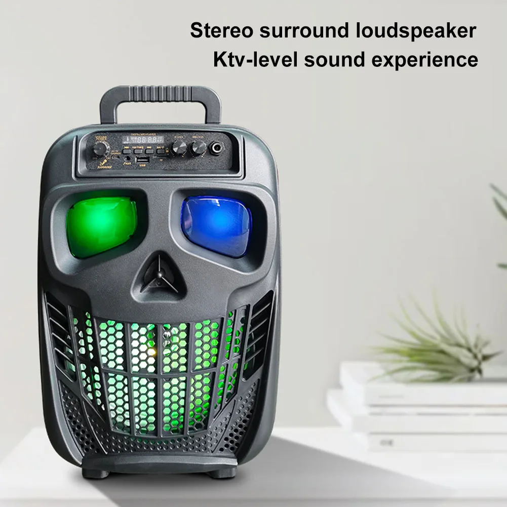 Karaoke PA System BT 5.0 Rechargeable Outdoor Speaker Supports USB TF Card AUX for Halloween Christmas Home Party Birthday Gifts