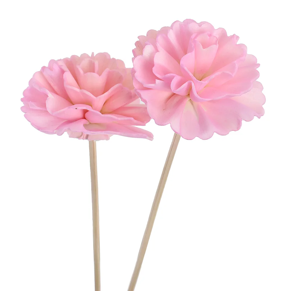 5PCS Pink Flower Rattan Sticks Fireless Fragrances Reed Diffuser Stick Diy Ornaments Home Decor