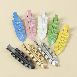 2Pcs Women Girls Y2K Style Summer Fairy Mermaid Seamless Hairpin Metal Duckbill Clip Wavy Side Bangs Clip Hair Accessories 7cm