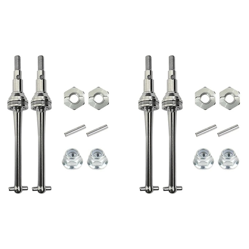 

2X Metal Front Drive Shaft CVD And 12Mm Wheel Hex For MJX Hyper Go H16 16207 16208 16209 16210 1/16 RC Car Upgrade Parts