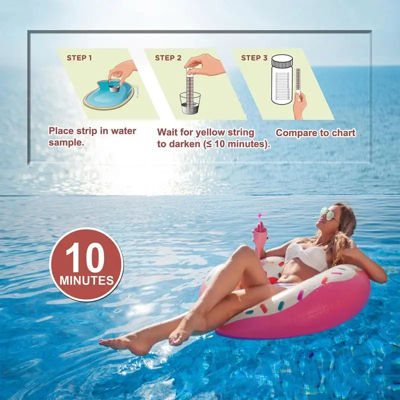 Pool Salt Test Strips for Saltwater Pool 10 Counts Salt Pool Test Strips for Hot Tub Testing Sodium Chloride Content 0-6000ppm