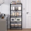 5 Tiers Tools Storage Foldable Partition Lightweight Convenient Kitchen Cabinet Storage Rack Mobile Storage Shelves for Garage 4
