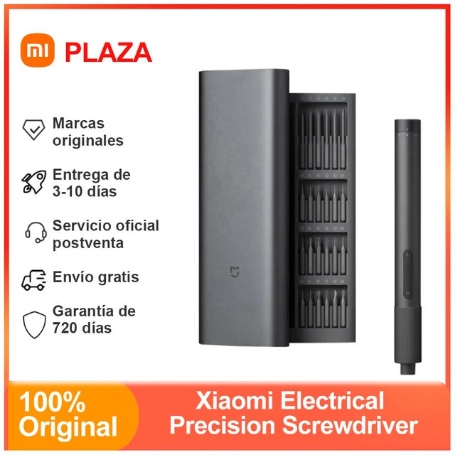  Xiaomi Destornillador eléctrico de precisión, Caja de cambios  totalmente metálica, Potente motor magnético, Batería de litio recargable,  Puntas de atornillado de acero S2, Carga tipo C, Caja de : Herramientas y