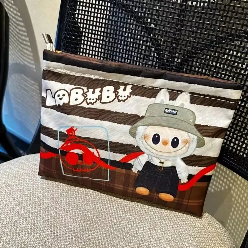 Labubu Cosmetic Bag Cartoon Portable Washing Stationery Storage Bag Simple Style Large-Capacity Clutch Holiday Gift New Ins