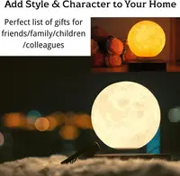 Levitating Moon Lamp, Magnetic Floating Moon Lamp Spinning Luna Night Light with 3 Color Modes, for Home Office Desk Decor, 2