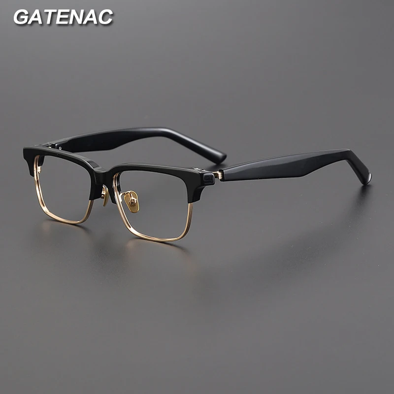 

Japan Luxury Acetate Glasses Frame Men Vintage Square Prescription Myopia Eyebrow Eyeglasses Frame Retro Brand Designer Eyewear