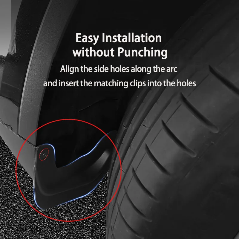 Mud Flaps For Tesla Model 3 Highland 2024 Mode Y Car Mudguard No Drilling  Front And Rear Wheel Fenders For Model Y 3 Accessories