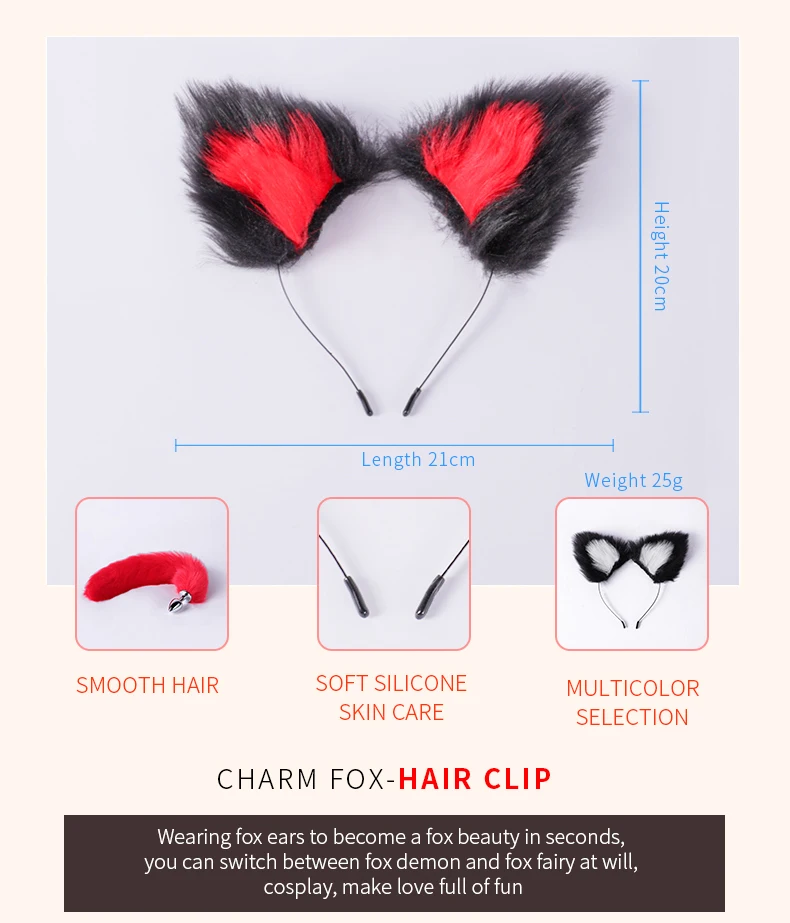 Blackwolf bonito raposa cauda anal plugue orelhas de gato headbands conjunto mamilo clip pescoço colar erótico cosplay brinquedos sexuais para adultos