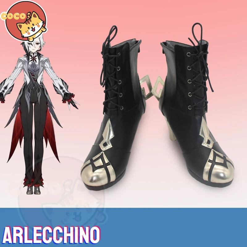 

Game Genshin Impact Arlecchino Cosplay Shoes Genshin The Knave Cosplay Shoes Unisex Role Play Any Size Shoes CoCos