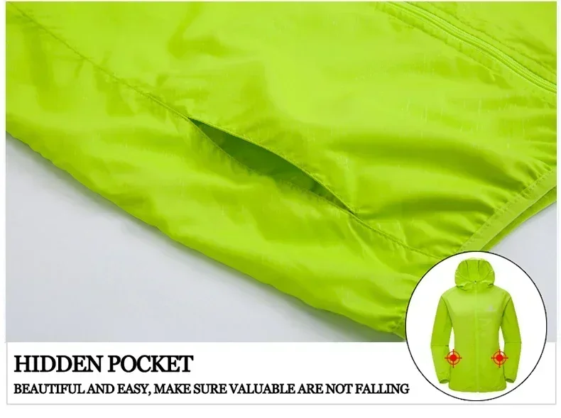 X-TIGER Ultraleichte Windjacke, tragbare, faltbare Kapuzenjacke, Unisex, UV-Schutz, leichter Outdoor-Mantel für Camping, Wandern – Detail 12