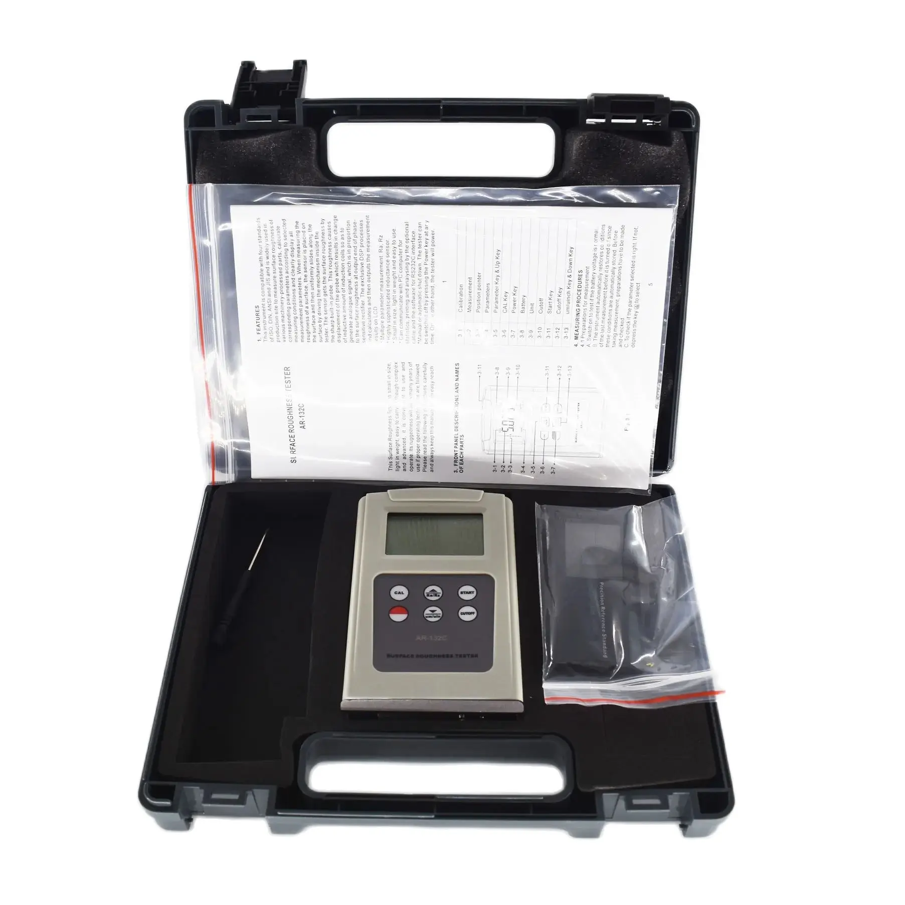 Digital Surface Roughness Tester Gauge Meter AR-132C Multifunction Surface Profile Gauge measurement