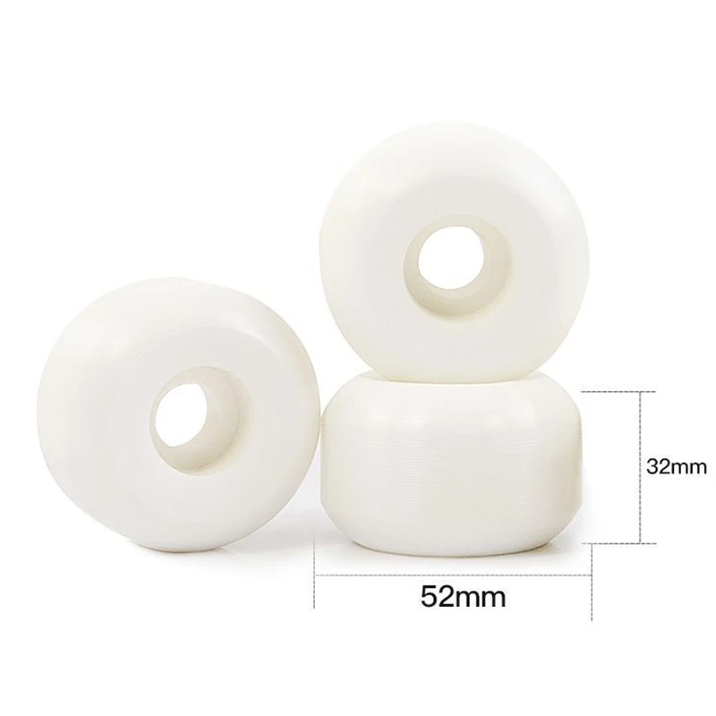 전문 스케이트보드 더블 로커 휠, 다운스피드 슬라이딩 휠, 화이트, 52mm, 102A, 55D 경도, 4 개