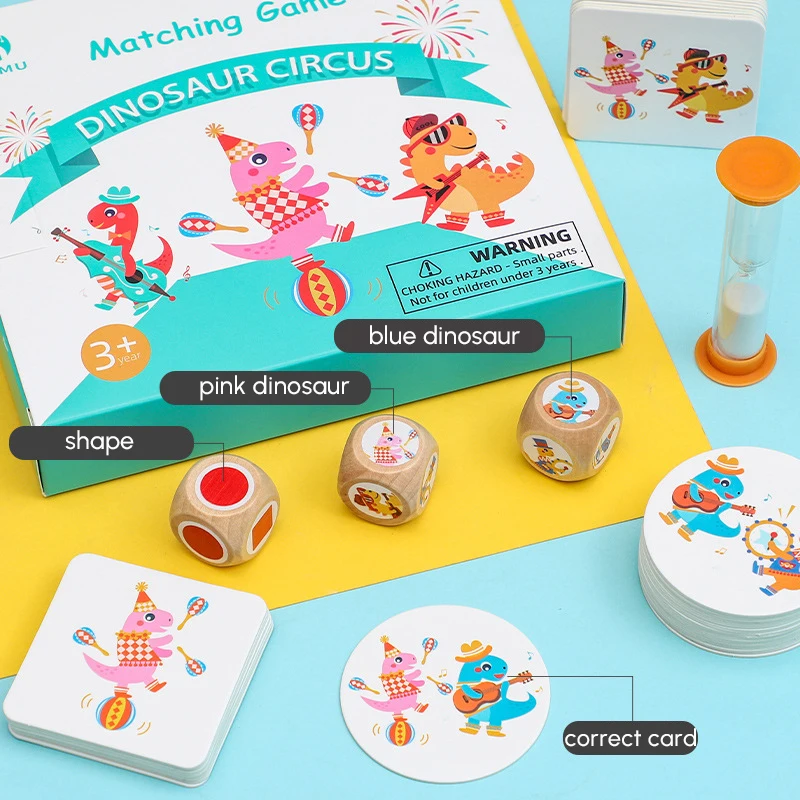 Kids Logic Board Game Dinosaur Pattern Memory Chess Matching Game Reaction Training Educational Interaction Toys For Children 3