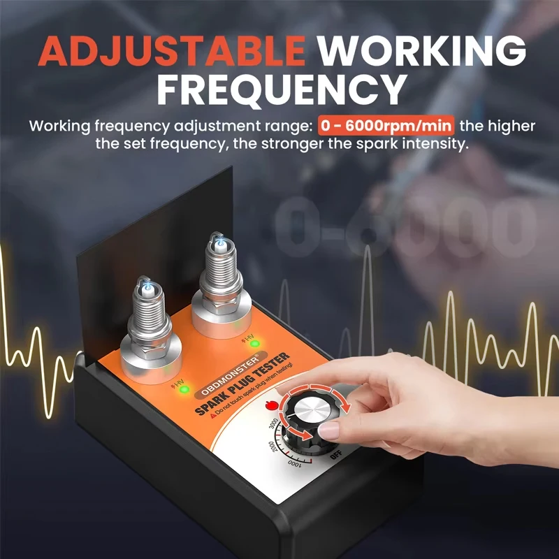 HOT SALE Spark Plug Tester Double Hole 0-6000rpm Spark Plug Analyzer 12V Auto Engine Ignition Coil Diagnostic Tool