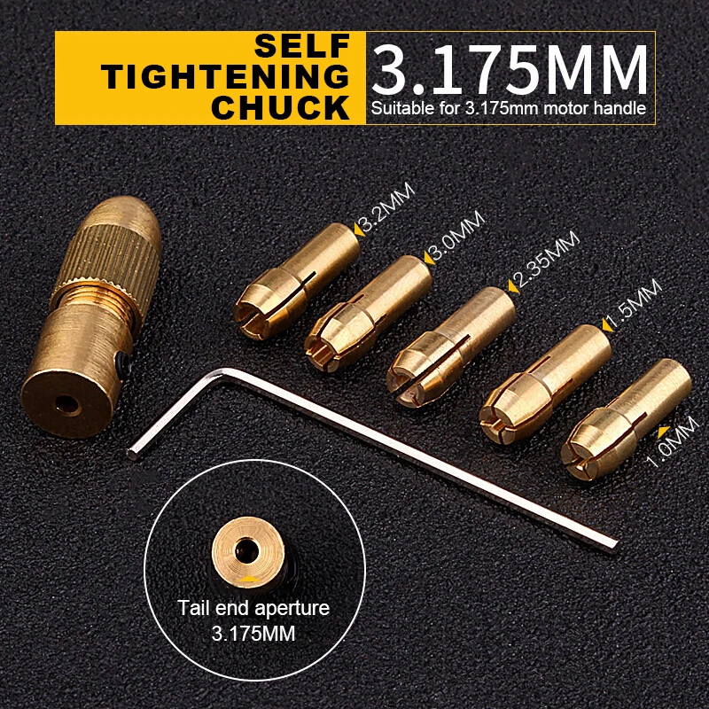 

7PCS/lot Mini Drill Brass Collet Chuck for Dremel Rotary Tool 0.5-3.2mm Brass Electric Motor Shaft Drill Bit Dremel Accessories