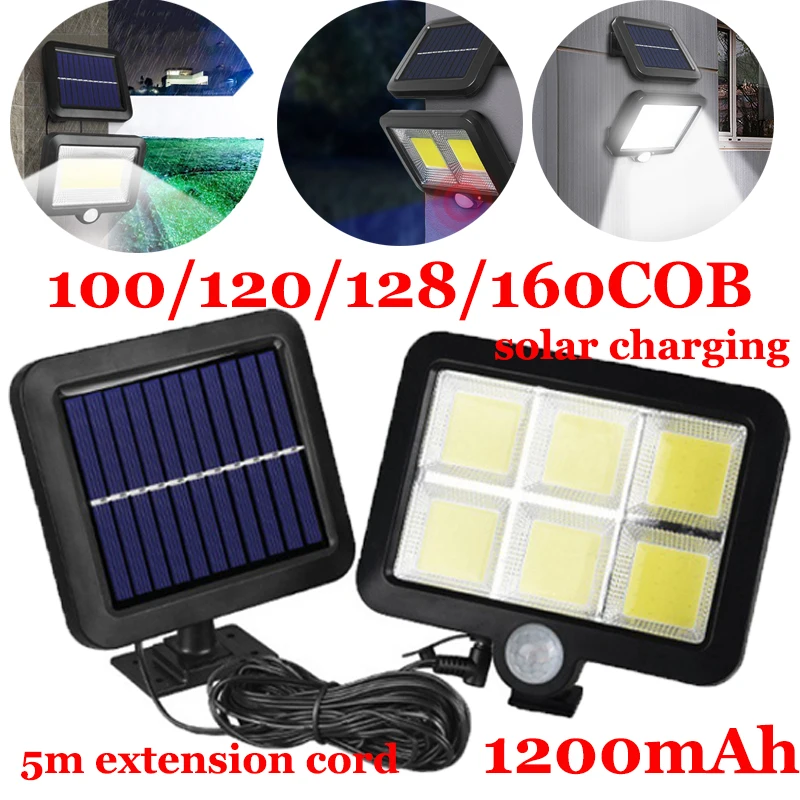 

Solar Led Outdoor Lighting Motion Sensor Rechargeable Solar Wall Lamps IP65 Waterproof 3 Modes Garden Emergency Security Street