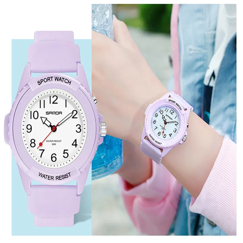 SANDA 6018 New Fashion Children Watches Sport Analog WristWatch Casual Waterproof Students  Watch Reloj Mujer Dropship 4