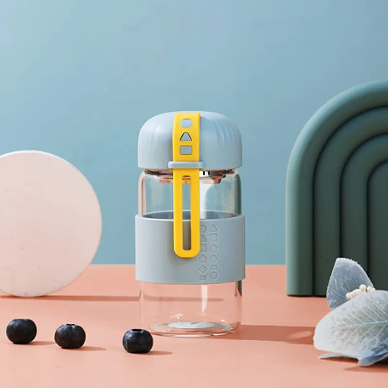 

Mini Glass Water Bottle For Kids Portable Handle Portable Bottles For Drinking 300ml Leakproof Water Cups With Tea Filter Small