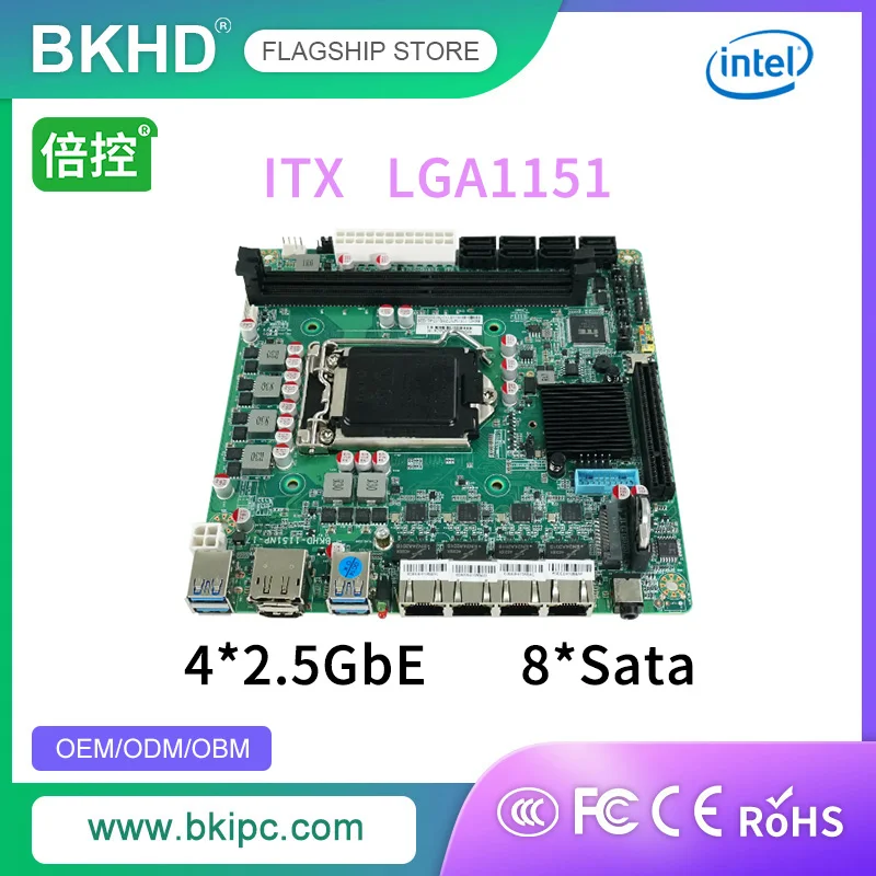 BKHD ITX C236 Nas Motherboard Suitable for LGA1151 Servers Firewalls Virtual Machines Routers 8*SATA Raid