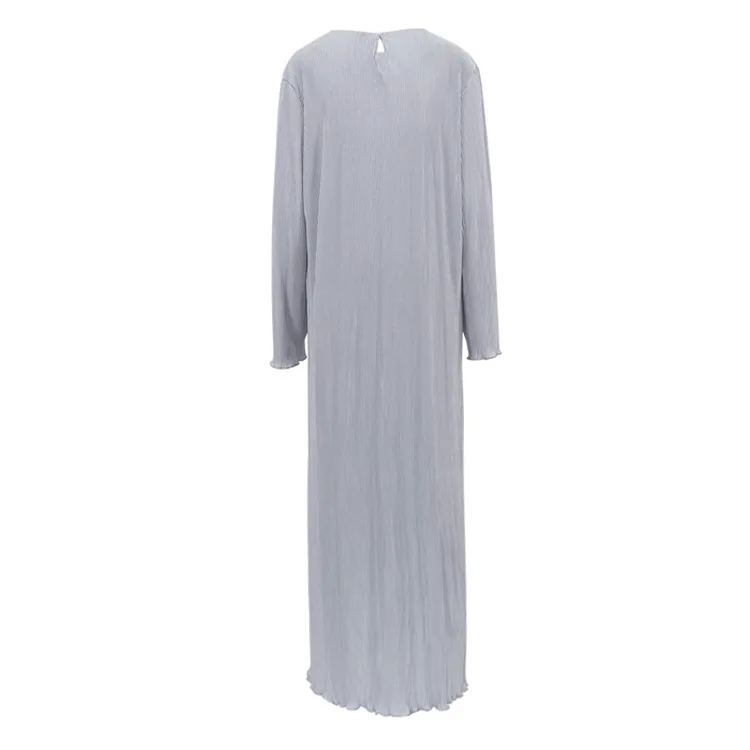 Vestido largo informal holgado para mujer, manga larga, básico, liso, alto, ropa de calle, blanco, de verano, a la moda