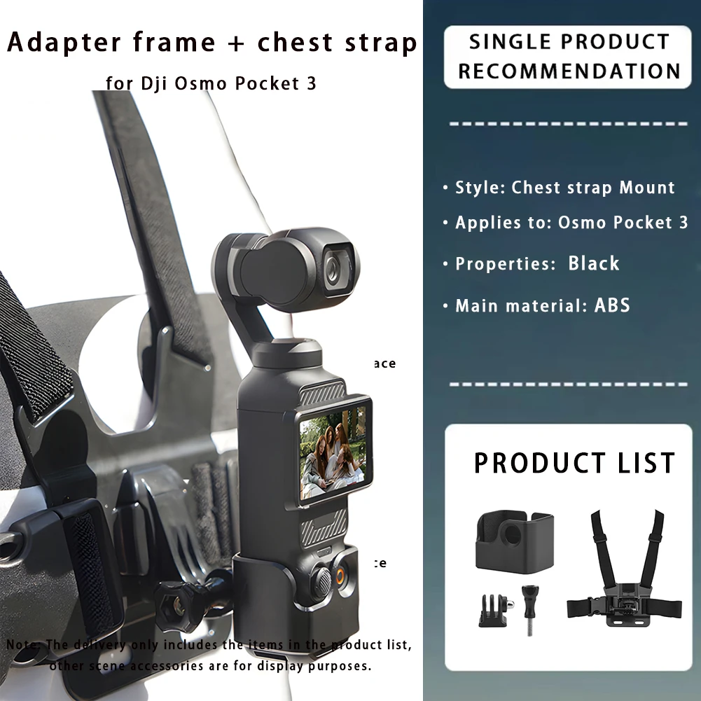 thumbnail image 2 of KOQEIEY Backpack Mount For Osmo Pocket 3, Bag Belt Shoulder Strap Mount With Extended Border Compatible With DJI Osmo Pocket 3 Camera, Osmo Pocket 3 Accessories For Hiking, Cycling, Skiing, Climbing 2 of 11