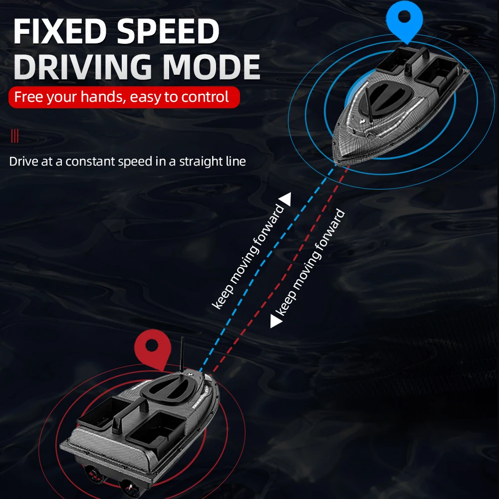 RC Bait Boat 500M Auto Driving Return V900 V070 V020 40 Points Sonar 1.5KG With Steering Light For Fishing Wireless Fish Finder 5