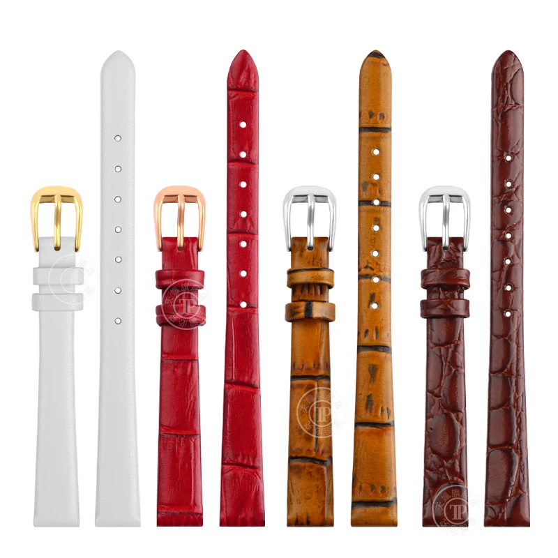 Soft Genuine Leather Vintage Watch Band - Women's Small Width Strap in First Layer Cowhide