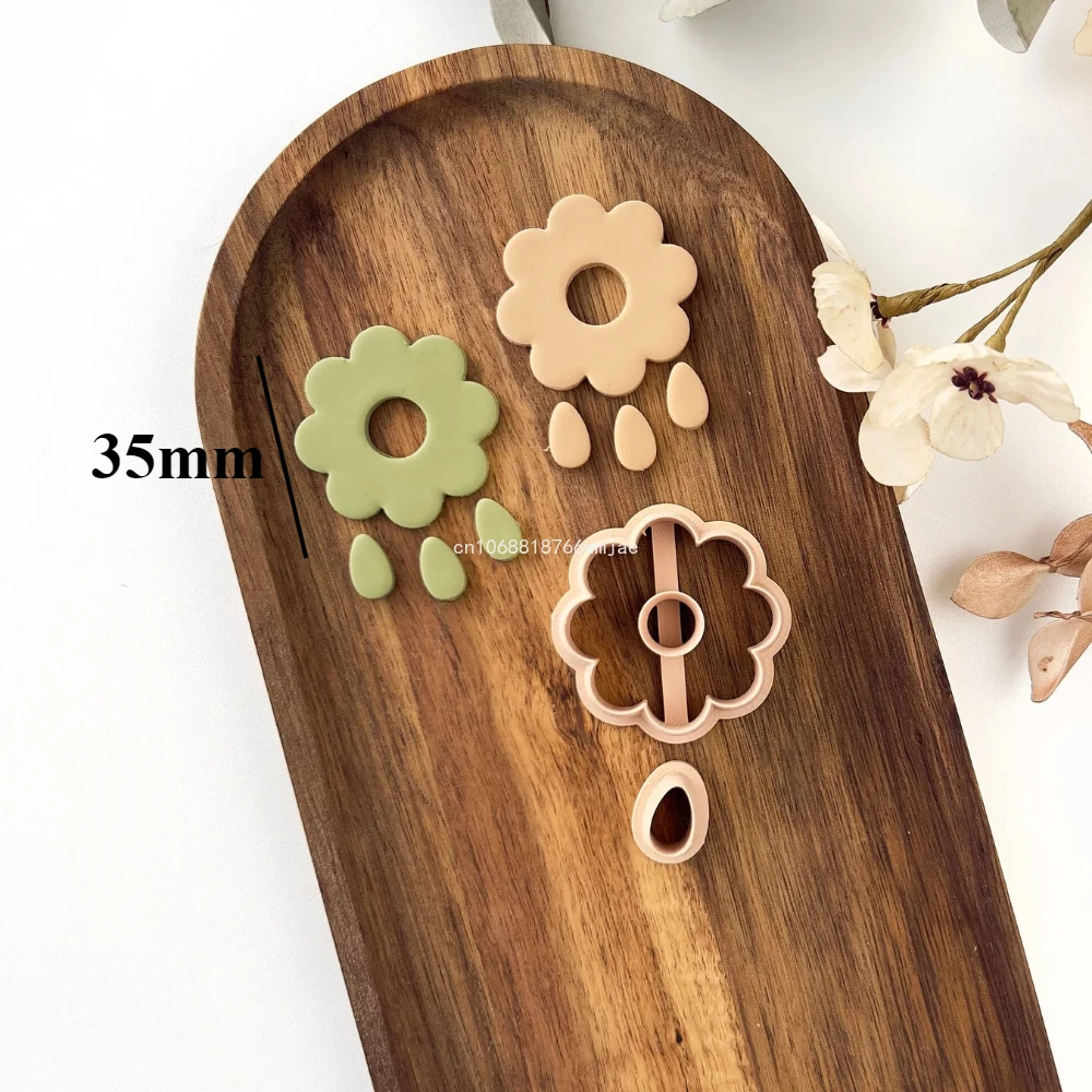 Lily Shape Polymer Clay Cutters Boho Flower Clay Earring Molds Sharp 3D Printed Moulds for Jewelry Pendant Necklace Making with polymer clay cutter