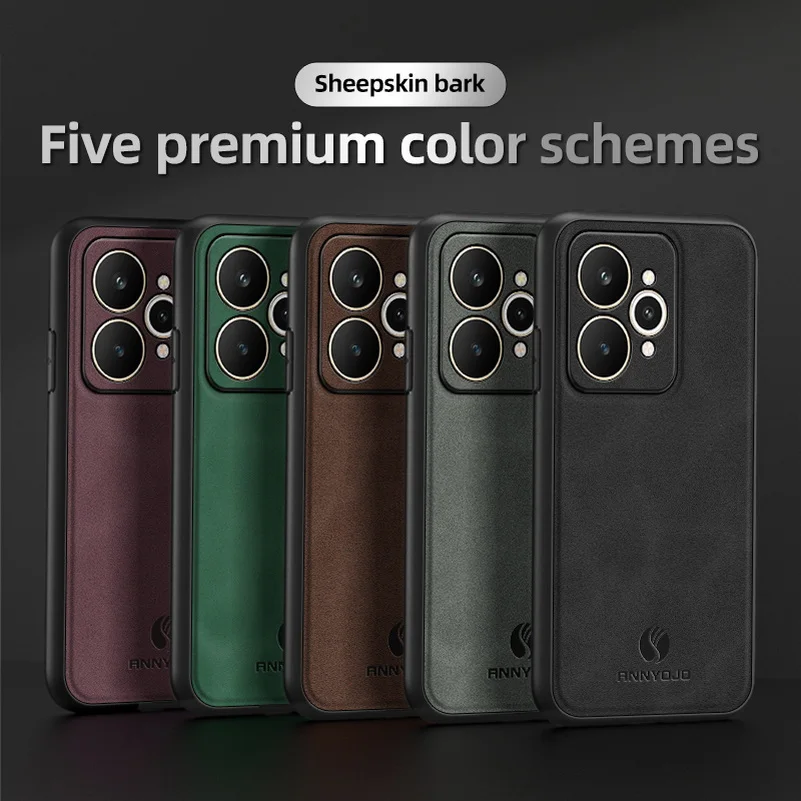 Matte Plain Leather Case with Built-in Metal Car Mount Holder